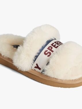 Sperry Romy Sheepskin Genuine‎ Shearling Peep-Toe Slide Women's 6M NEW IN BOX